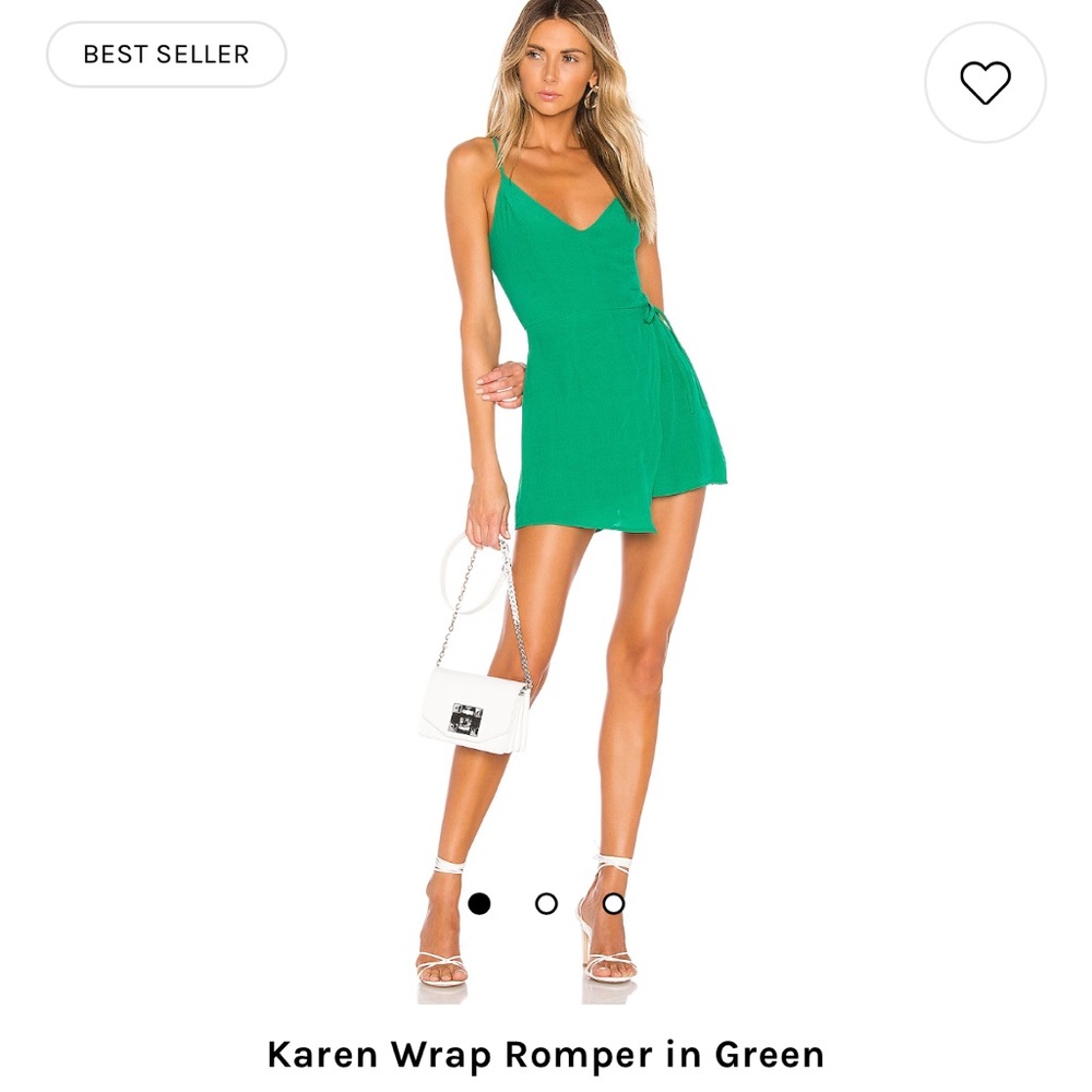 Karen Wrap Romper in Green